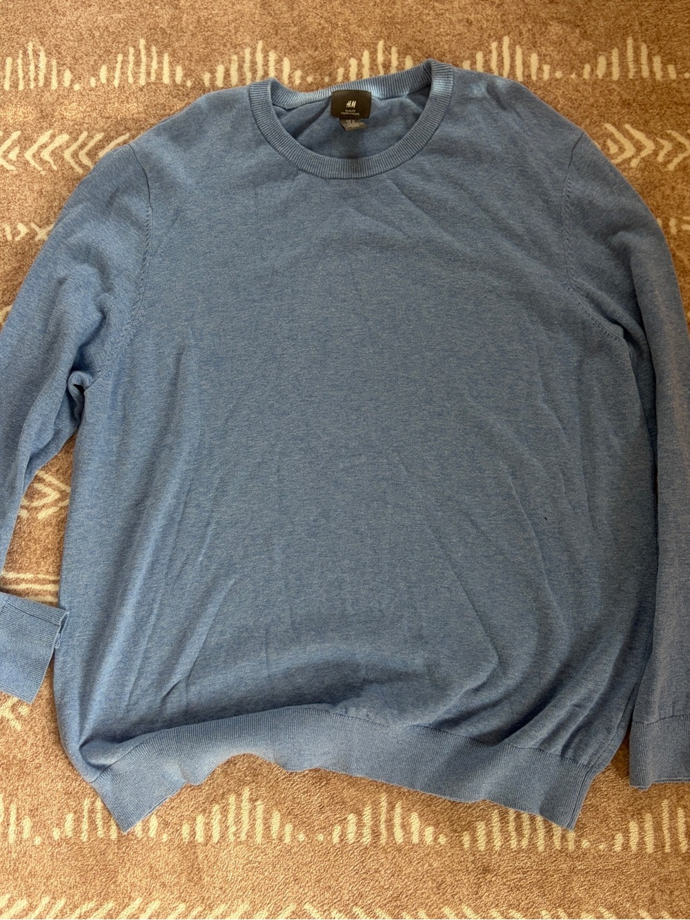 H&M Men's Heathered Slate Blue Crewneck Sweater